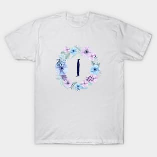 Floral Monogram I Icy Winter Blossoms T-Shirt